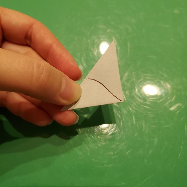 ポインセチアの折り紙 切り絵の切り方・作り方②葉(5)