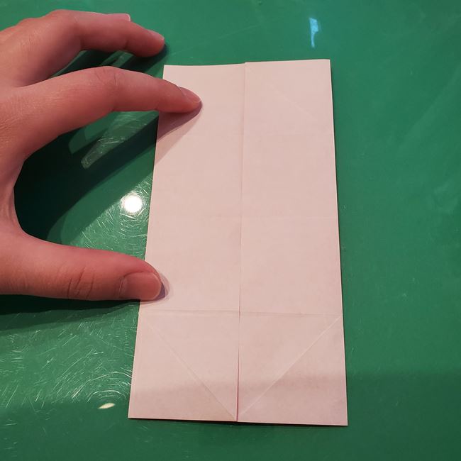 作り方 ポインセチアの折り紙を立体的につくる方法(花の折り方)①折り筋(3)