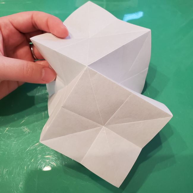 折り紙 ポインセチアの葉っぱの折り方作り方①折り筋(17)