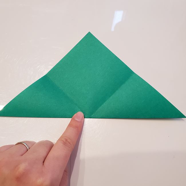 折り紙 ポインセチアの葉っぱの折り方作り方①折り筋(6)