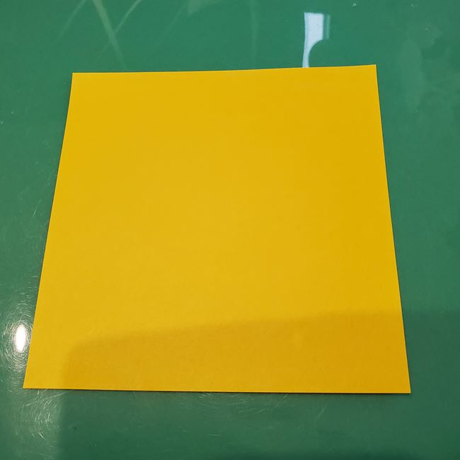 折り紙の虎の立体的な折り方作り方①顔基本(1)