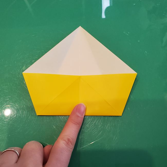 折り紙の虎の立体的な折り方作り方①顔基本(11)