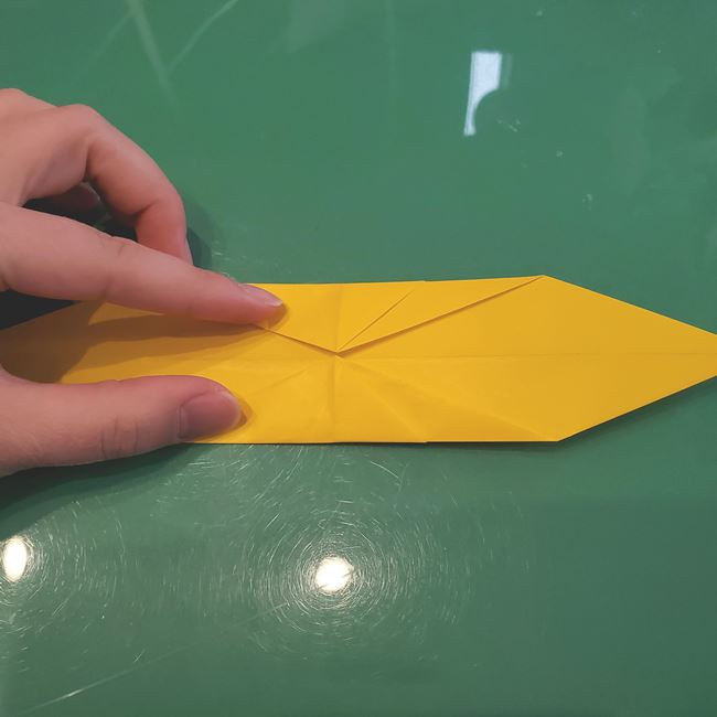 折り紙の虎の立体的な折り方作り方①顔基本(16)