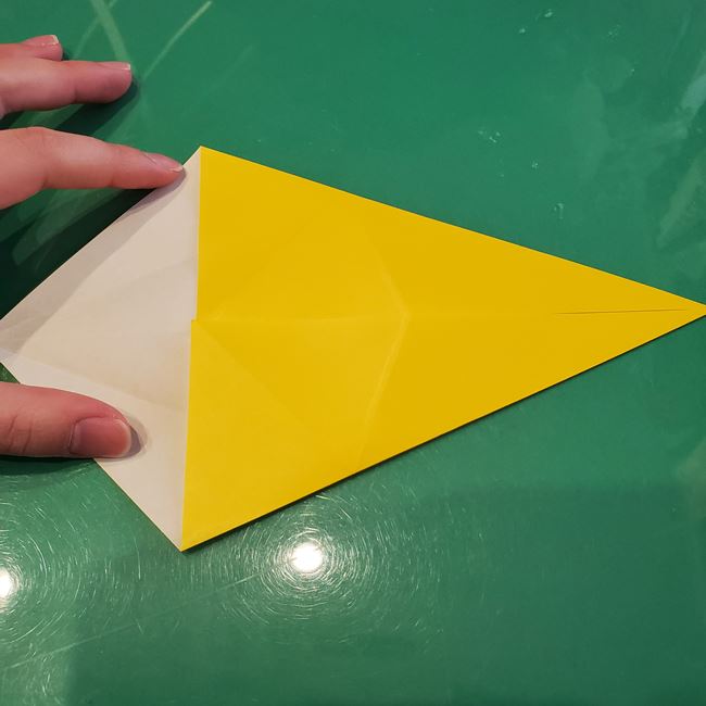折り紙の虎の立体的な折り方作り方①顔基本(8)
