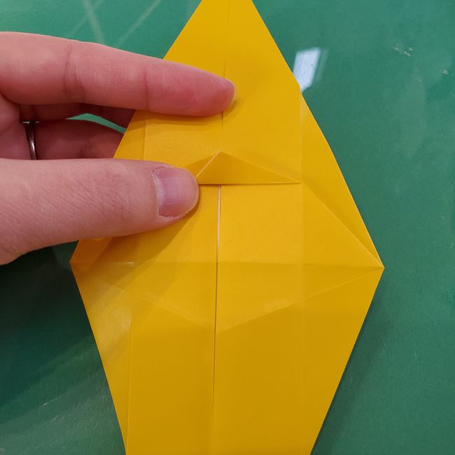 折り紙の虎の立体的な折り方作り方②顔完成(1)