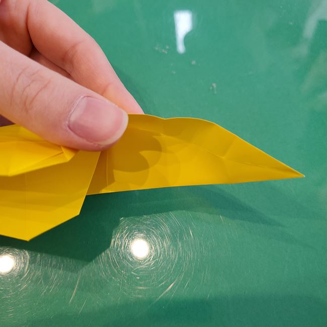 折り紙の虎の立体的な折り方作り方②顔完成(15)