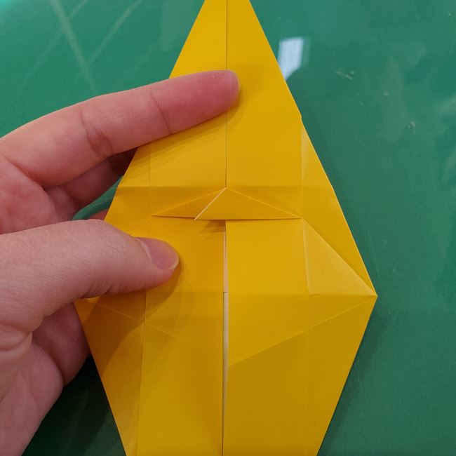 折り紙の虎の立体的な折り方作り方②顔完成(3)