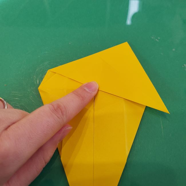 折り紙の虎の立体的な折り方作り方②顔完成(5)