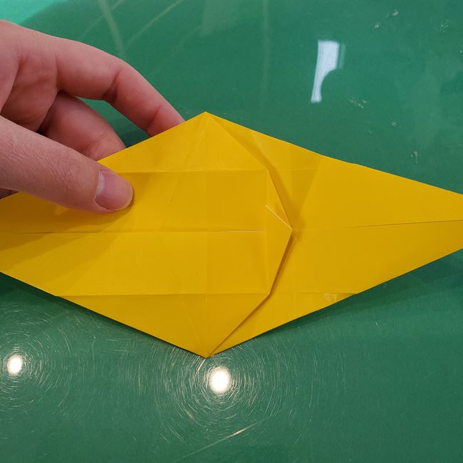 折り紙の虎の立体的な折り方作り方②顔完成(8)