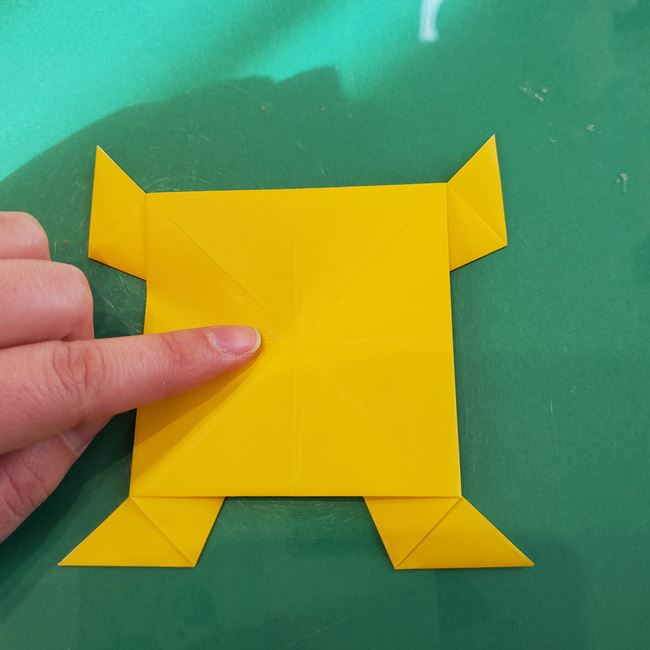 折り紙の虎の立体的な折り方作り方③体(20)