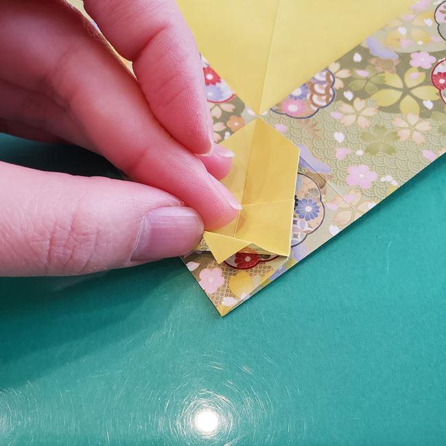 虎のポチ袋の折り紙 折り方作り方①顔(23)