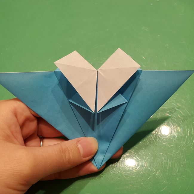 雪の結晶 折り紙でハートの模様がつくれる折り方作り方①パーツ(26)