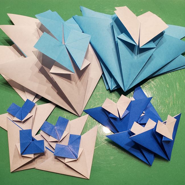 雪の結晶 折り紙でハートの模様がつくれる折り方作り方①パーツ(29)