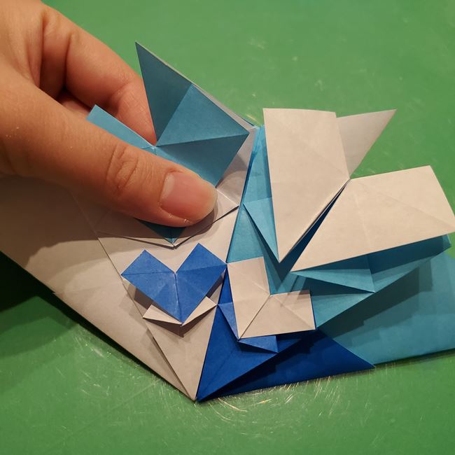 雪の結晶 折り紙でハートの模様がつくれる折り方作り方②組み合わせ(11)