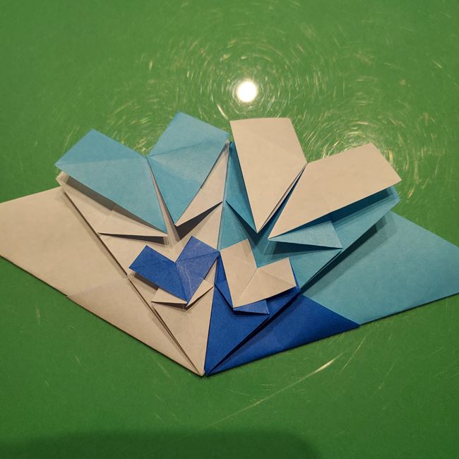 雪の結晶 折り紙でハートの模様がつくれる折り方作り方②組み合わせ(14)