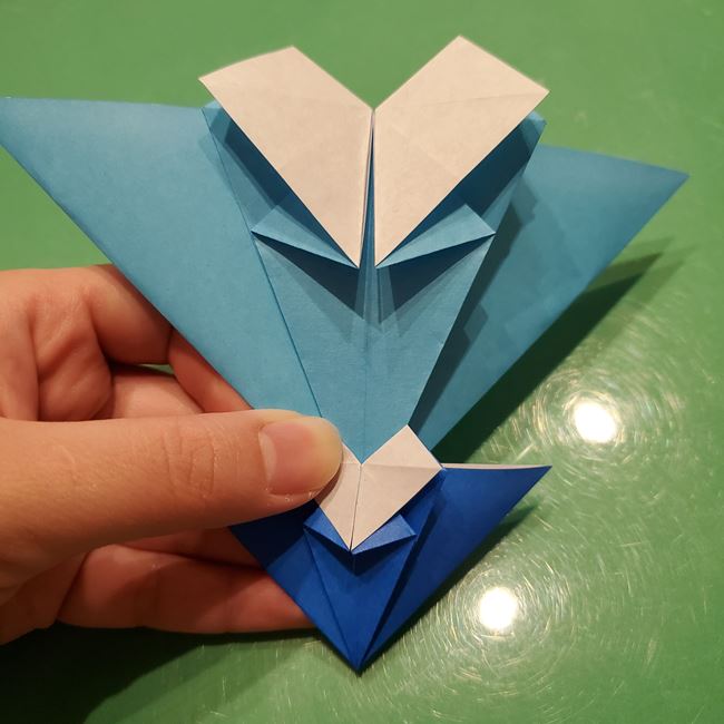 雪の結晶 折り紙でハートの模様がつくれる折り方作り方②組み合わせ(2)