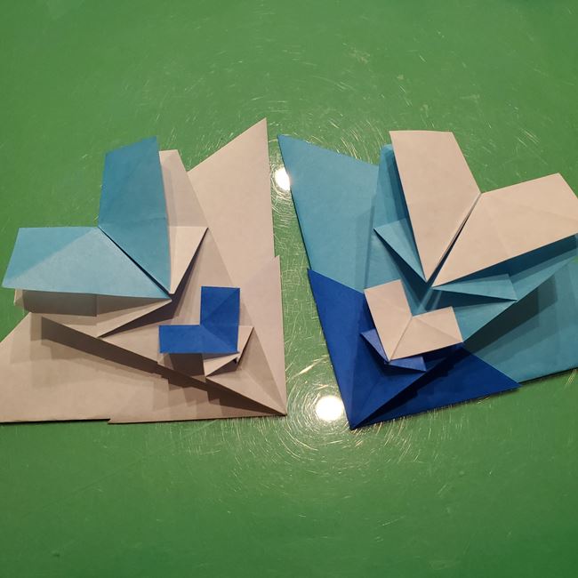 雪の結晶 折り紙でハートの模様がつくれる折り方作り方②組み合わせ(5)