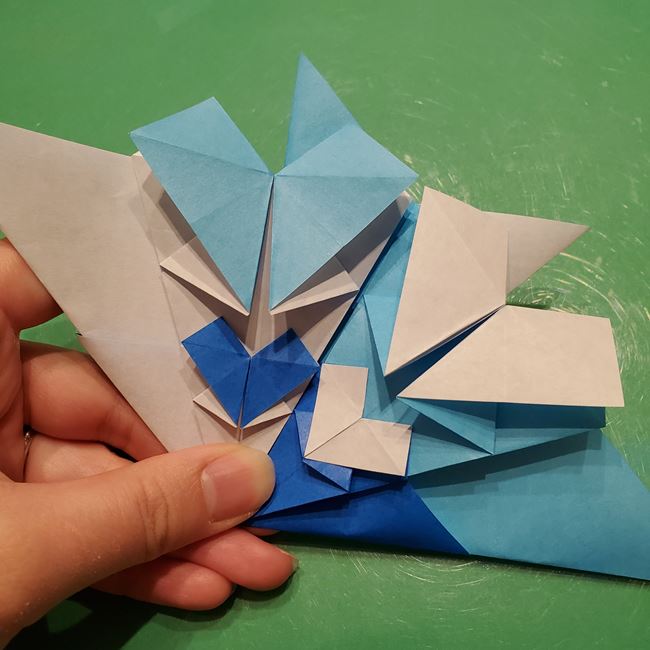雪の結晶 折り紙でハートの模様がつくれる折り方作り方②組み合わせ(7)