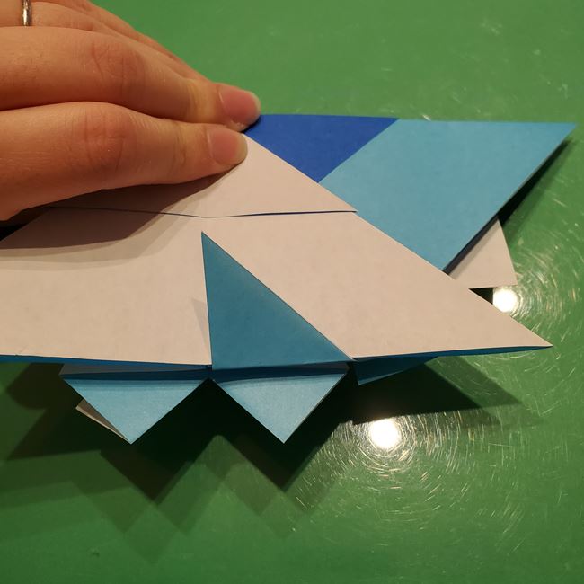 雪の結晶 折り紙でハートの模様がつくれる折り方作り方②組み合わせ(8)