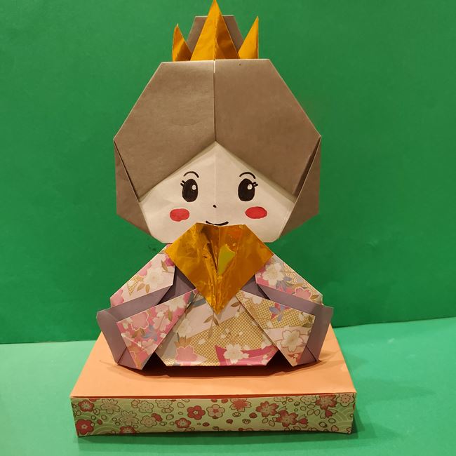 折り紙のお雛様の折り方 立体的で簡単 作り方を動画つきでご紹介 子供と楽しむ折り紙 工作