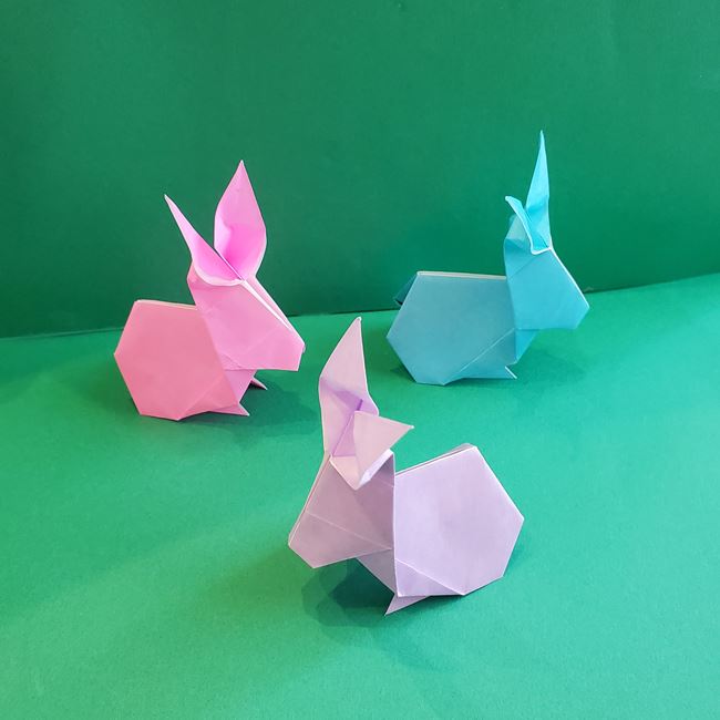 折り紙 うさぎのリアルで立体的な折り方作り方 体全身が横向きで自立できる 子供と楽しむ折り紙 工作