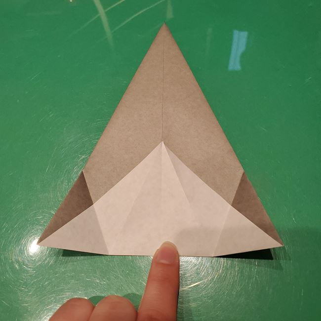 お内裏様の折り紙 簡単な折り方作り方①顔(13)