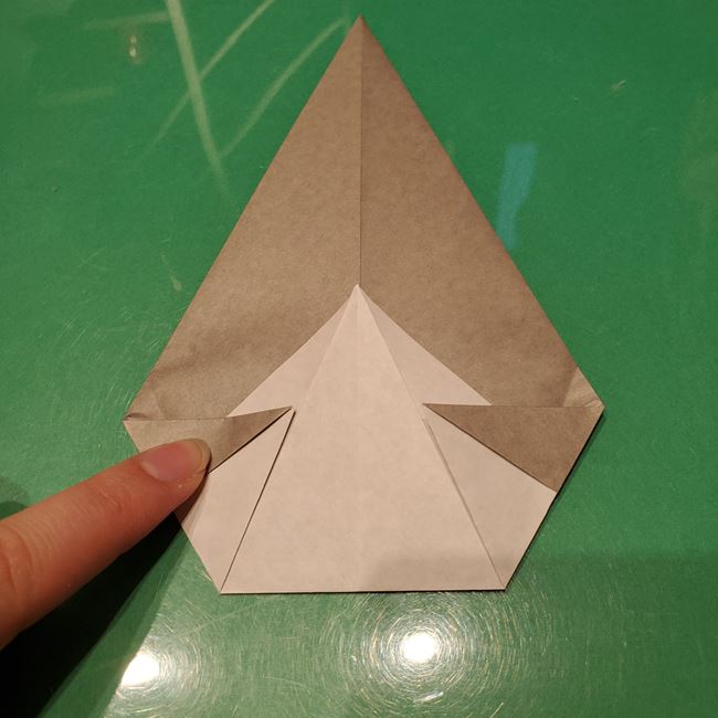 お内裏様の折り紙 簡単な折り方作り方①顔(14)