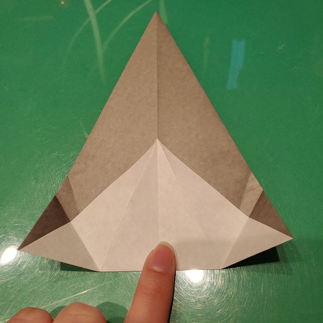 お内裏様の折り紙 簡単な折り方作り方①顔(15)