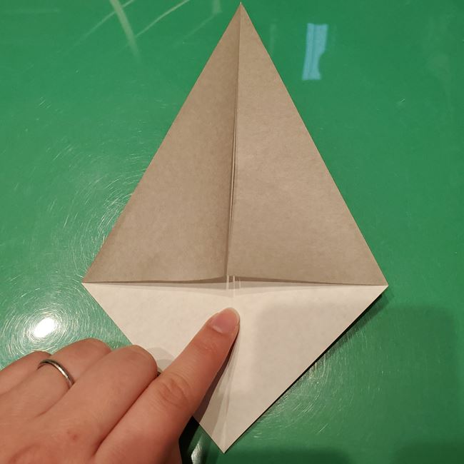 お内裏様の折り紙 簡単な折り方作り方①顔(4)