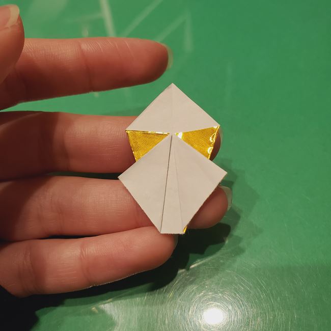 お内裏様の折り紙 簡単な折り方作り方④しゃく(16)
