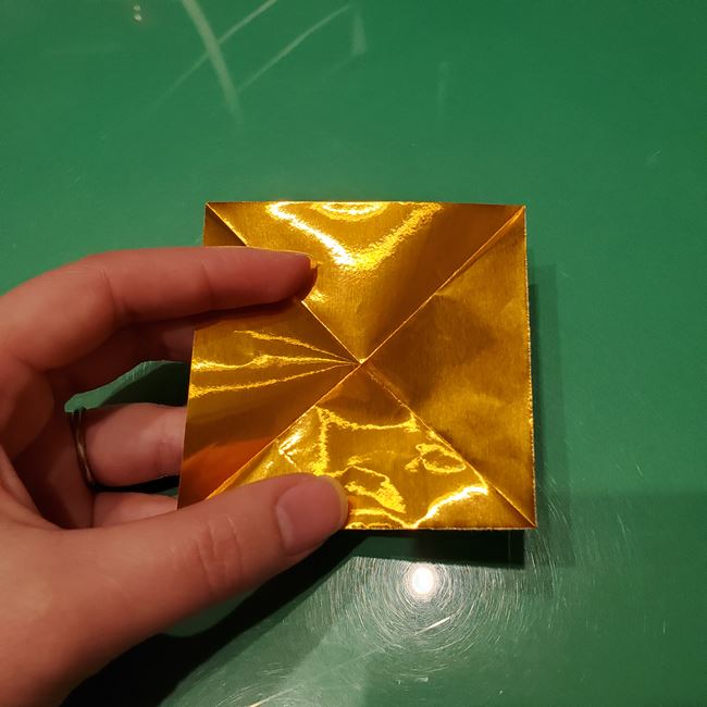 お内裏様の折り紙 簡単な折り方作り方④しゃく(4)