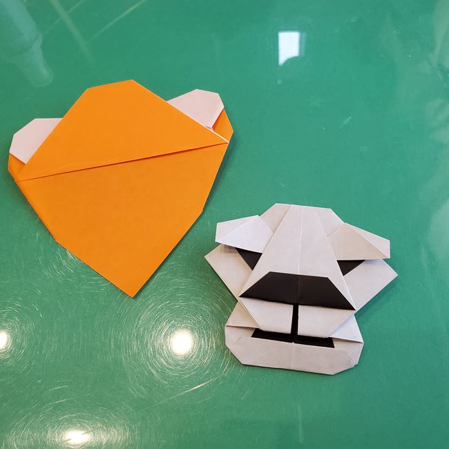 かっこいい折り紙 ライオンの顔の折り方作り方③目(21)