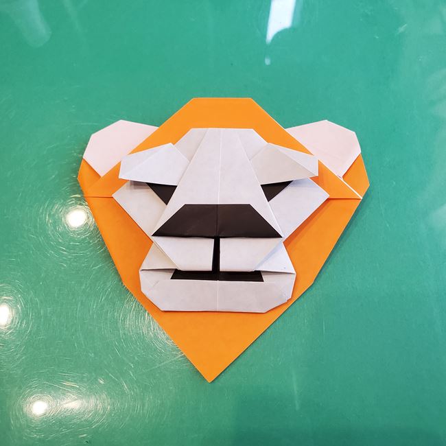 かっこいい折り紙 ライオンの顔の折り方作り方③目(22)