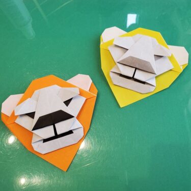 かっこいい折り紙ライオンの顔の折り方作り方｜2枚でライオンキングのシンボルみたいに♪