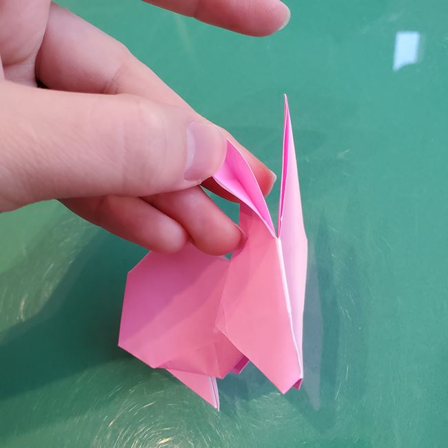 折り紙のうさぎ リアルで立体的な折り方作り方②顔(15)