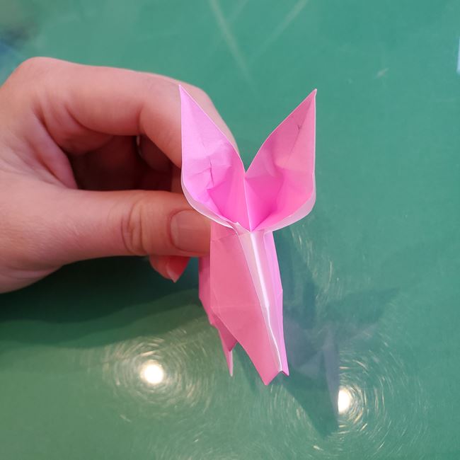 折り紙のうさぎ リアルで立体的な折り方作り方②顔(16)