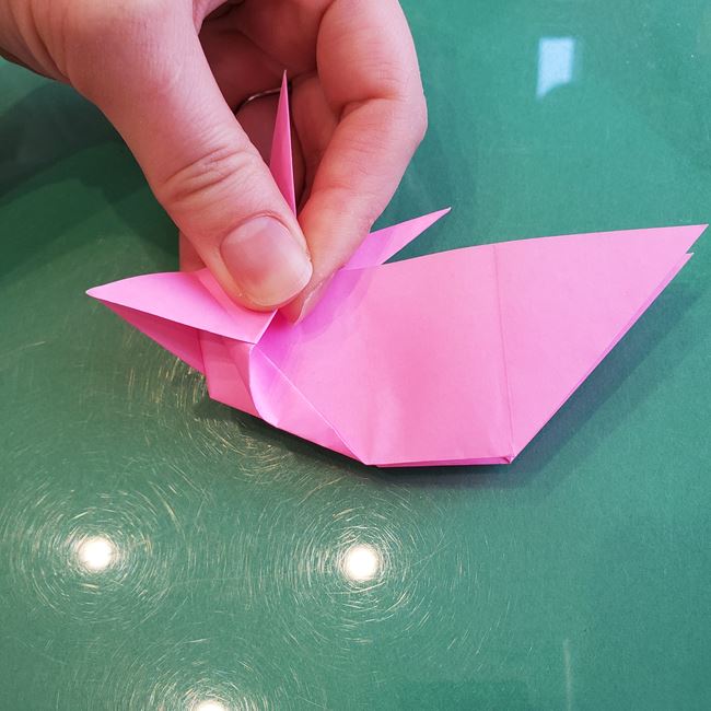 折り紙のうさぎ リアルで立体的な折り方作り方②顔(2)