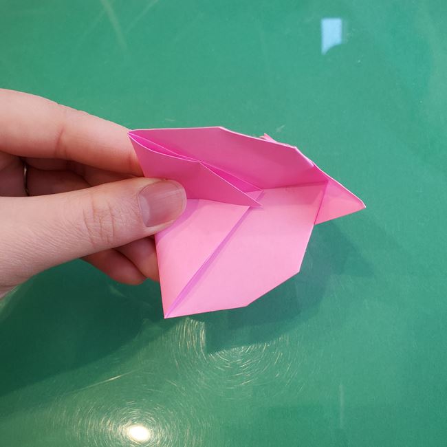 折り紙のうさぎ リアルで立体的な折り方作り方②顔(6)