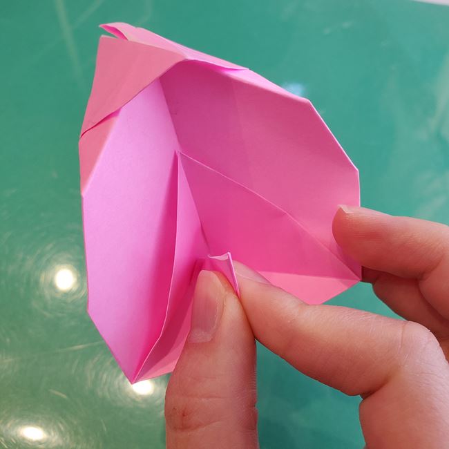 折り紙のうさぎ リアルで立体的な折り方作り方②顔(7)