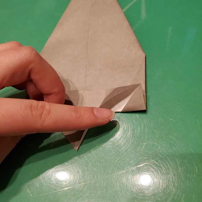 折り紙のお雛様の折り方 立体的で簡単な作り方①顔(10)