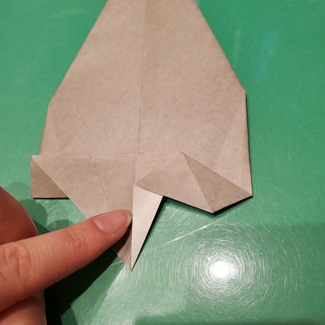 折り紙のお雛様の折り方 立体的で簡単な作り方①顔(14)