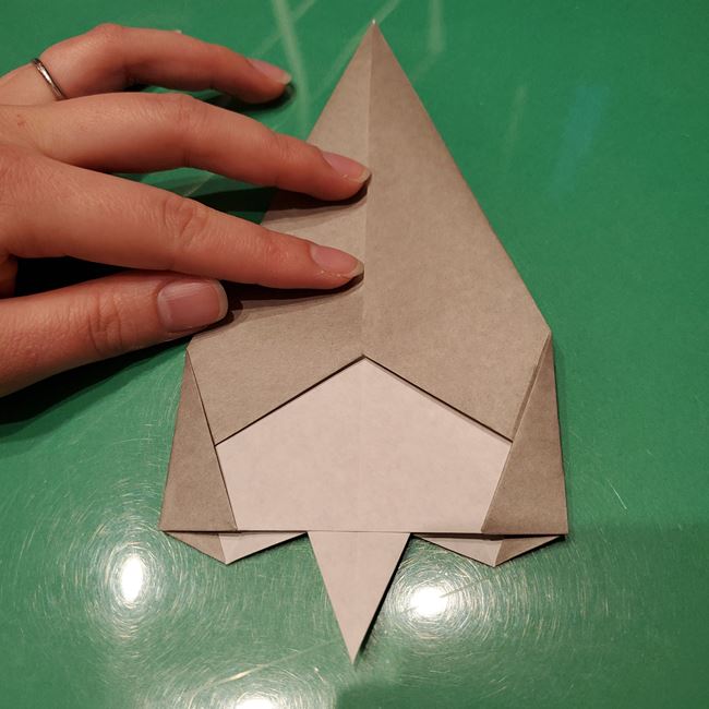 折り紙のお雛様の折り方 立体的で簡単な作り方①顔(16)