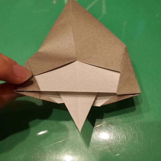 折り紙のお雛様の折り方 立体的で簡単な作り方①顔(18)