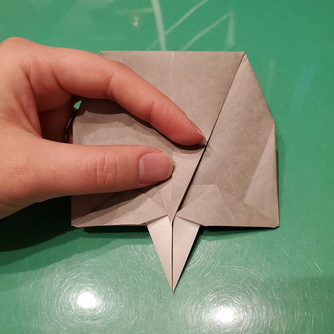 折り紙のお雛様の折り方 立体的で簡単な作り方①顔(20)