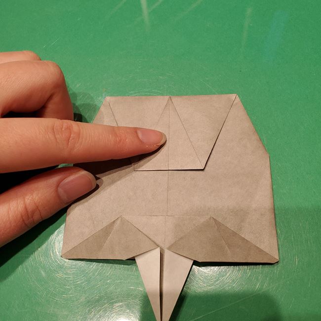 折り紙のお雛様の折り方 立体的で簡単な作り方①顔(21)