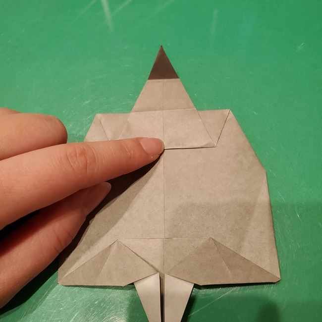 折り紙のお雛様の折り方 立体的で簡単な作り方①顔(24)