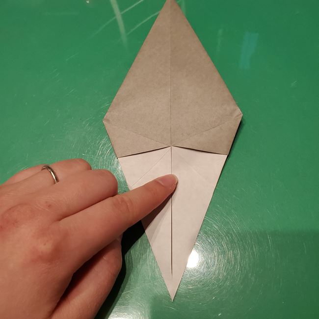 折り紙のお雛様の折り方 立体的で簡単な作り方①顔(3)