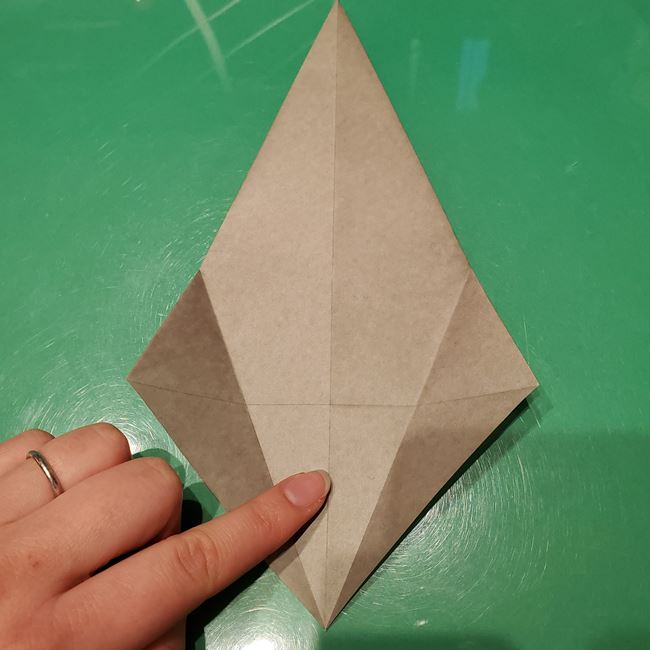 折り紙のお雛様の折り方 立体的で簡単な作り方①顔(4)
