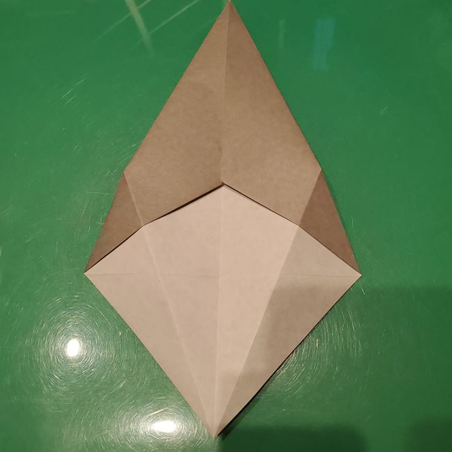 折り紙のお雛様の折り方 立体的で簡単な作り方①顔(5)