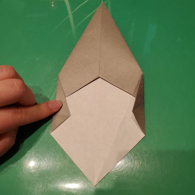 折り紙のお雛様の折り方 立体的で簡単な作り方①顔(6)